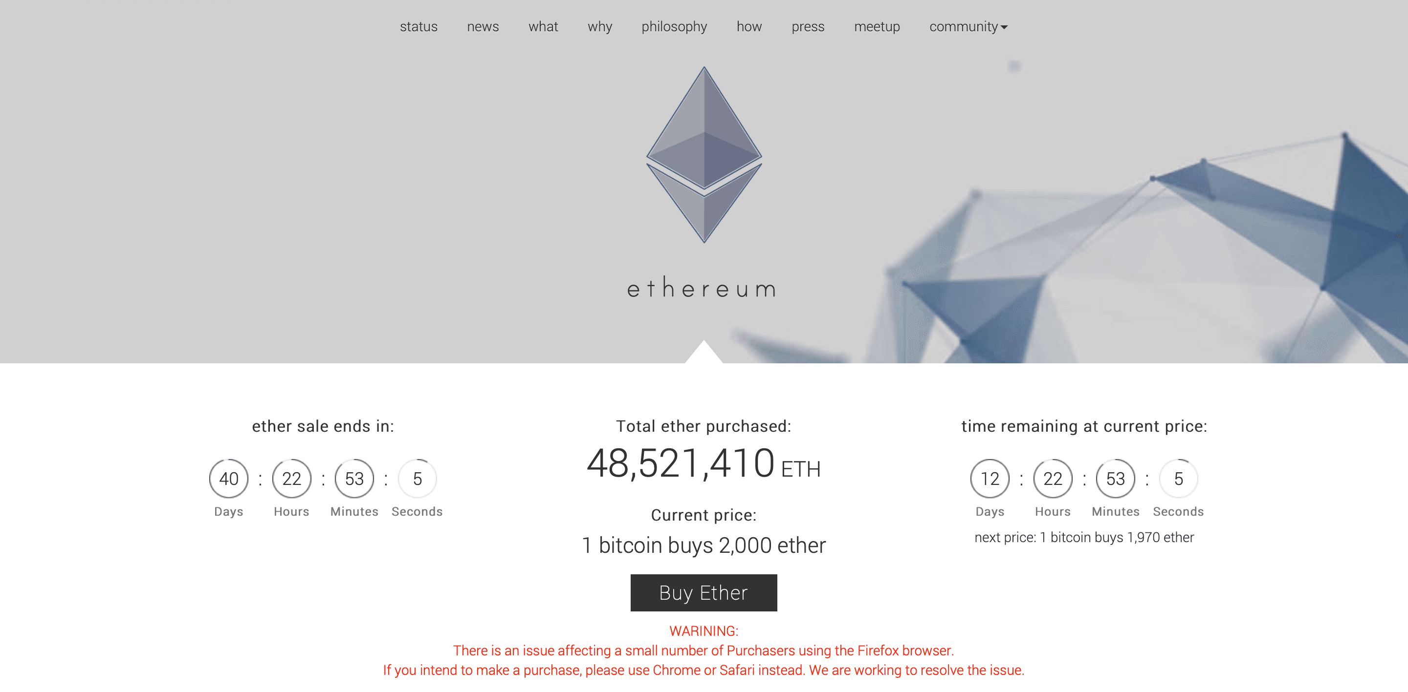 Ethereum presale website